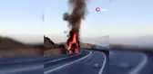 Seyir Halindeyken Alev Alev Yanan Tır Kullanılamaz Hale Geldi