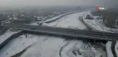 Ağrı'da Murat Nehri'nin Buzla Kaplı Görüntüsü Havadan Çekildi