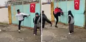 Bu nasıl asker eğlencesi? Yaşlı kadın olan biteni şaşkınlıkla izledi