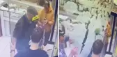 Tamir etmeye çalıştıkları cam kapı aniden tuzla buz oldu