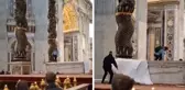 Vatikan'daki Aziz Petrus Kilisesi'ne saldırı: O anlar kameralarca kaydedildi