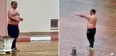 Buz gibi havada yarı çıplak halde sokağa çıktı! Hedefinde belediye başkanı var