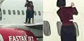Hostesler, acil çıkış kapısını açıp uçağın kanadında selfie çekti