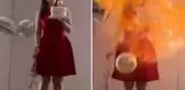 Elindeki hidrojen balonu patlayan kadının yüzü yandı