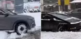 Karlı yolda TOGG ile Tesla'yı karşılaştırdılar! Ortaya çıkan sonuca bakın