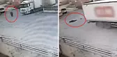 Kamyon yolda yürüyen kadını ezip yoluna devam etti