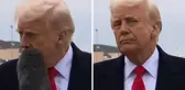 Trump'ın ağzına mikrofon çarptı! Önce durdu sonra muhabire ters ters baktı