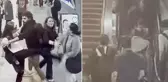 Metrobüs istasyonunda kavga! Yürüyen merdivenlerden yuvarlandı