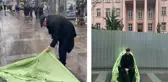 CHP'li Mahmut Tanal tutuklu öğrenciler için Adalet Bakanlığı önünde çadır kurdu, polis müdahale etti