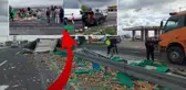 İnsanlığın öldüğünün tablosu! Sürücü öldü, insanlar meyveleri araçlarına doldurdu