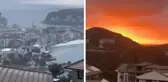 Bartın'ın Amasra ilçesi bir saatte dört mevsimi yaşadı