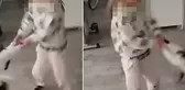 Küçük kız kediye işkence yaptı, annesi gülerek kayda aldı