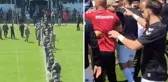 Şampiyonluk maçı öncesinde ortalık karıştı! Jandarma, sahayı ortadan ikiye bölmek zorunda kaldı
