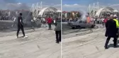Modifiye festivalinde drift atan Tofaş alev aldı