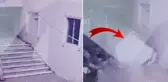 Kumburgaz'da bina duvarlarının yıkılma anı kamerada