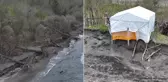 Korkutan görüntü! Sahildeki ağaçları yuttu, evlere yaklaştı