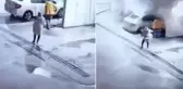 Baba ve iki çocuğunun hayatını kaybettiği heyelan kamerada