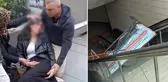 Metro istasyonunda yürüyen merdivenlerde reklam panosu genç kadının üzerine düştü