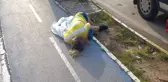 Otomobilden atılan kadın baygın bulundu