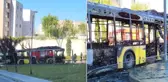 Başakşehir'de İETT otobüsü alev alev yandı