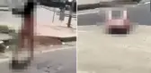 Caddenin ortasında çırılçıplak yürüdü, sonra kaldırıma uzandı