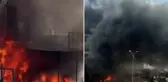 İnşaat malzemeleri satan iş yerinde yangın