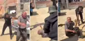 Yaşlı adamı ellerine geçirdikleri sopalarla acımasızca dövdüler