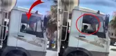 Kocaman kamyonu, küçücük çocuklar kullandı