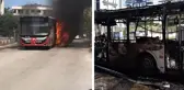 Facianın eşiğinden dönüldü! Halk otobüsü alev alev yandı