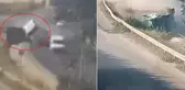 5 kişinin öldüğü feci kaza kamerada! Yolda giden otomobilin üstüne dorse düştü