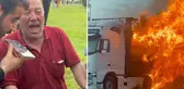 Sünger yüklü tır alev alev yandı