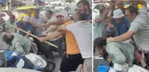 Yol ortasında yumruk ve sopalarla öldüresiye dövdüler