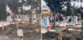Mezarlıkta kavga: Cenazeyi öylece bırakıp birbirlerine girdiler