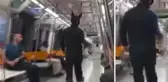 Üstünde tavşan kostümü, elinde oyuncak tüfekle metroya binen şahıs gözaltına alındı