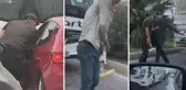 Trafikte zorla camları sildikten sonra kapıları açıp para istiyorlar