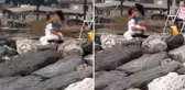 Yat limanında rezil görüntü: Kayaların üzerinde kimseye aldırış etmediler