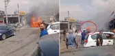 Kendi kendine yanmaya başlayan elektrikli otomobil dakikalar içinde küle döndü