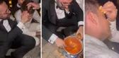 Damadın menemen şovu: Yumurtayı arkadaşının kafasında kırdı