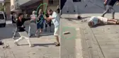 Kavga ettikleri kişiyi taşla bayılttılar! Dehşet anları kamerada