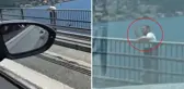Köprüye çıkan şahıs, el salladıktan sonra kendini boşluğa bıraktı