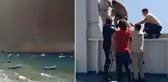 Çanakkale'den vahim görüntüler! Boğaz griye döndü, onlarca kişi denizden tahliye edildi