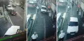 Yolu bıraktı, kaldırımdan ilerledi