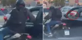 Trafikte akılalmaz görüntü! Gasp etmeye çalıştığı sürücü tarafından vuruldu