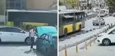 İETT otobüsünden kopan parça akaryakıt istasyonuna düştü