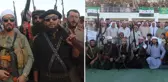 Silahlarıyla stadyumda toplanıp terör örgütü PKK/YPG'ye meydan okudular