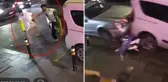17 yaşındaki sürücü ortalığı birbirine kattı, 2 kişi saniyelerle ölümden kurtuldu