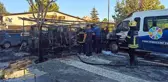 Belediyenin temizlik araçları yangında küle döndü