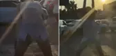 Genç kadın, araçlara aldırış etmeden yol ortasında dans etti