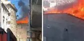 Esenler'de 5 Katlı Bina Çatısında Yangın Çıktı