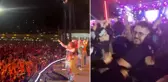 Manifest konserinde istenmeyen görüntü! Tokat anı kamerada